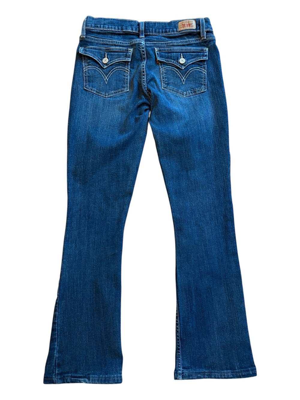 Levi’s 524 Too Superlow Flare Jeans Low Rise Flap Pocket Medium Wash Junior 5M